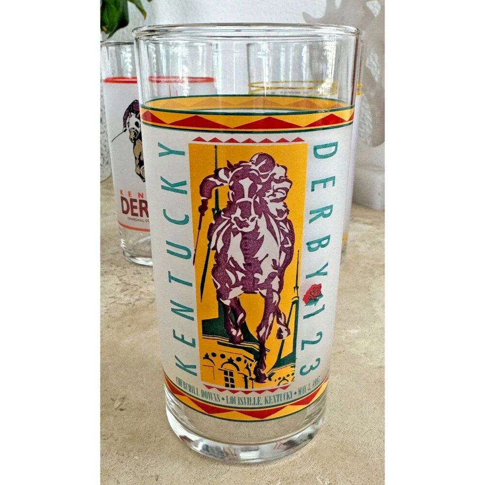 Vintage Kentucky Derby Glasses 1996 1997 1998 Set of 3 Churchill‎ Downs Aramark